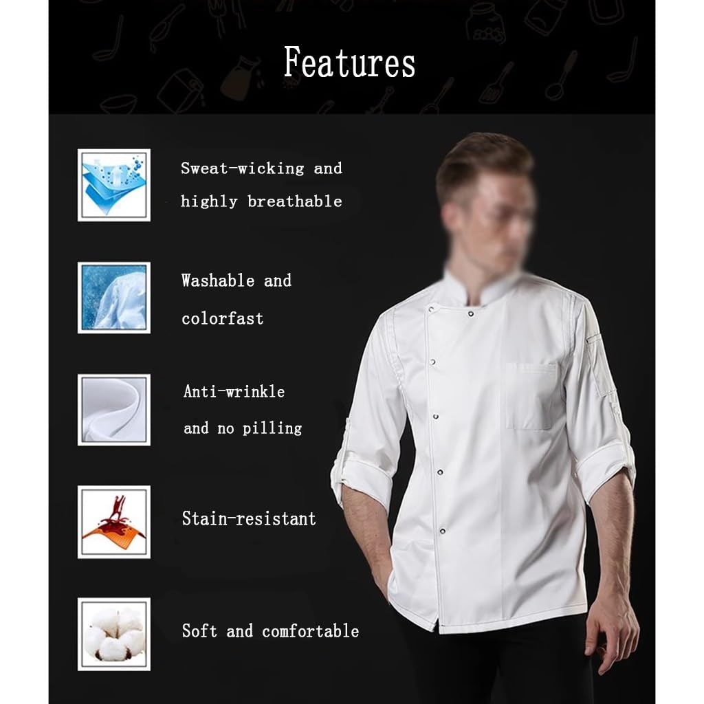 Uniforme Unisex de la Capa del Cocinero de la Capa del Cocinero de la Ropa de la Cocina del Hotel de la Ropa del Cocinero Personalizado Modificado para requisitos particulares