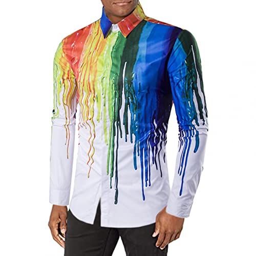 mens long sleeve polo shirts, long sleeve shirts for men button up, western shirts for men, Men's Casual Button Down Shirts Flower Printed Short Sleeve Hawaiian T Shirts African Dashiki Summer Beach Stylish Tops