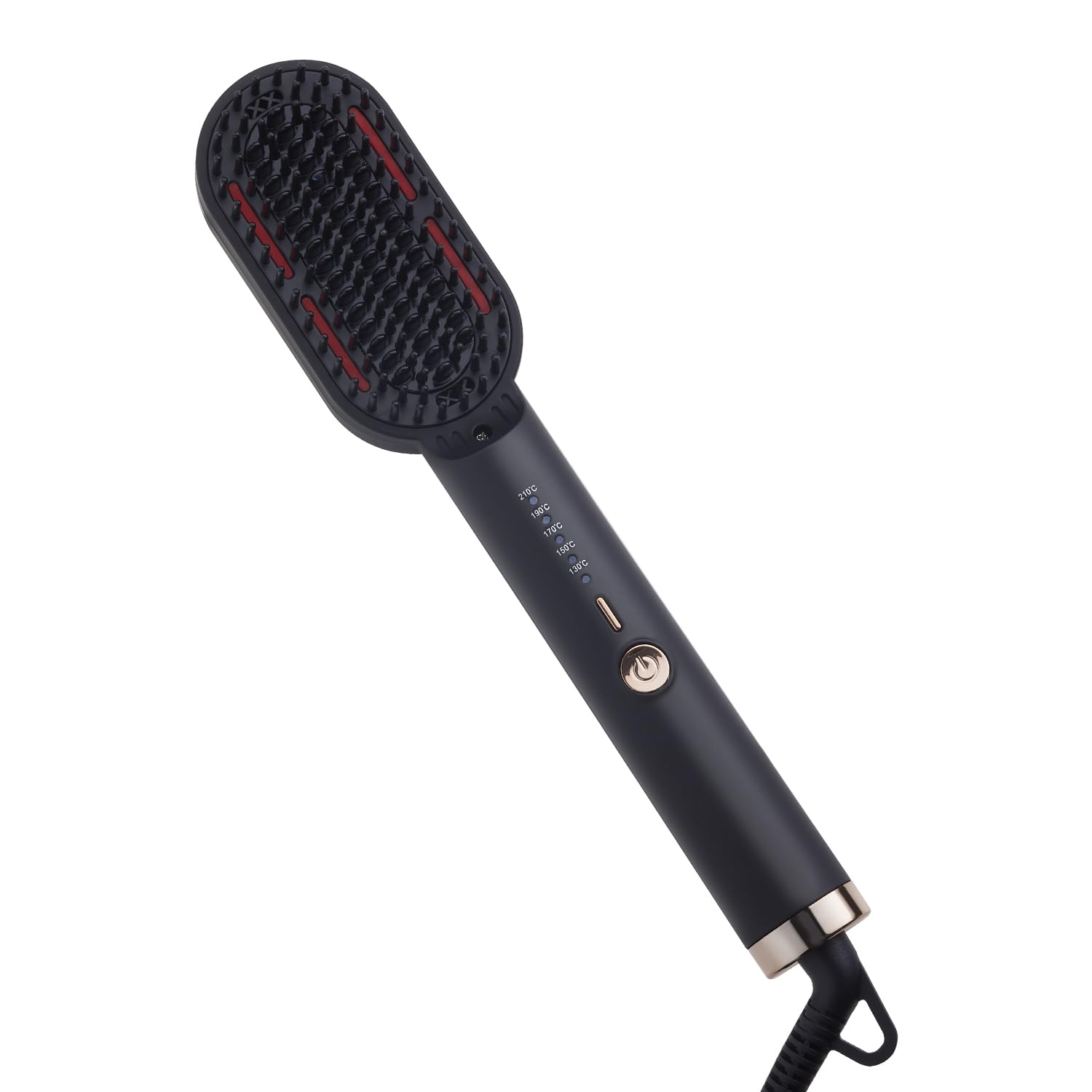 Morphy Richards Estella Hair Straightener Brush | Compact & Travel Friendly | 360 Degree Swivel Cord | 5 Temperature Settings | Hair Straightener Brush for Women,Black