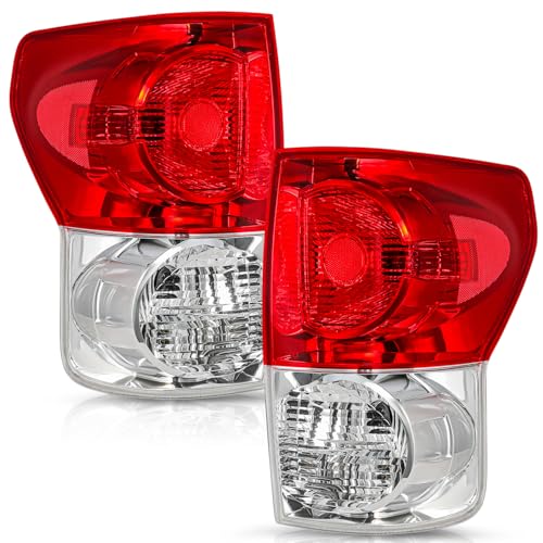 TUSDAR Fit For 2007-2009 Toyota Tundra Halogen Brake Taillight RED Rear Outer Brake Taillight Taillamp Replacement Driver & Passenger Side
