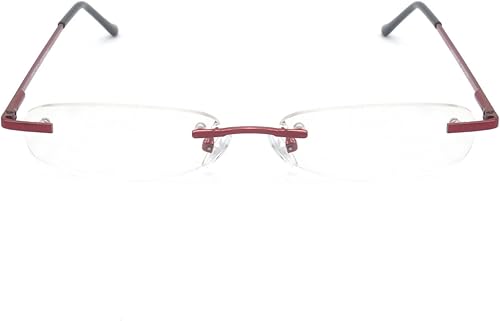 Miniatura 10 de Gafas de lectura sin montura con estuche delgado para hombres y mujeres, negro, dorado y plomizo, azul y rojo