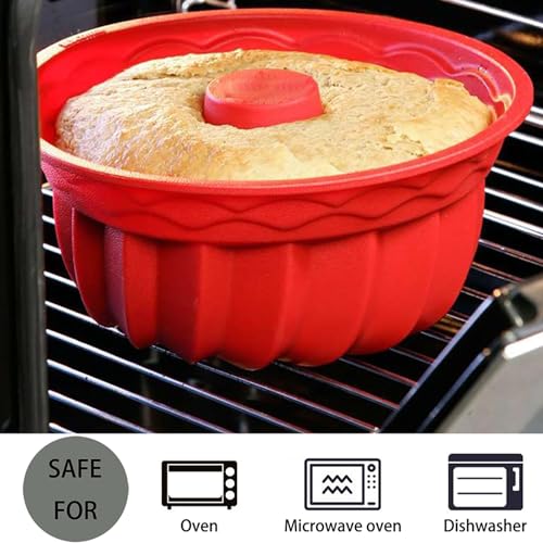 Nicunom 4 Pack Non-Stick Fluted Cake Baking Molds, BPA Free