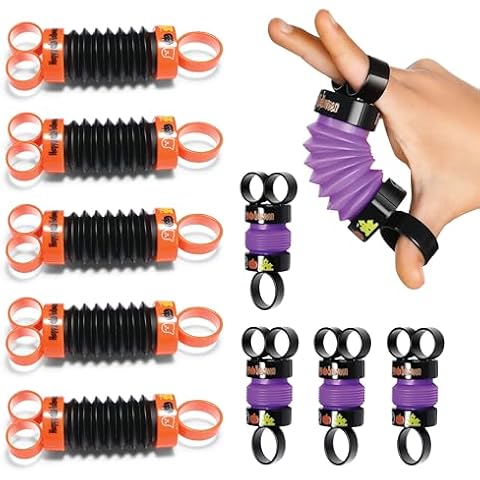 Halloween Party Favors Bulk Stargo Finger Poppers Fidget Toy - Halloween Stocking Stuffers Non-Candy Trick or Treat Toy for Girls & Boys - Halloween Party Bags and Goody Bags Filler - Pack of 10 Cover