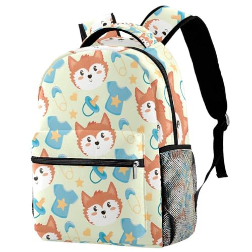 Sac à dos pour ordinateur portable à motif bois coloré, grand format 40cm pour école et voyage