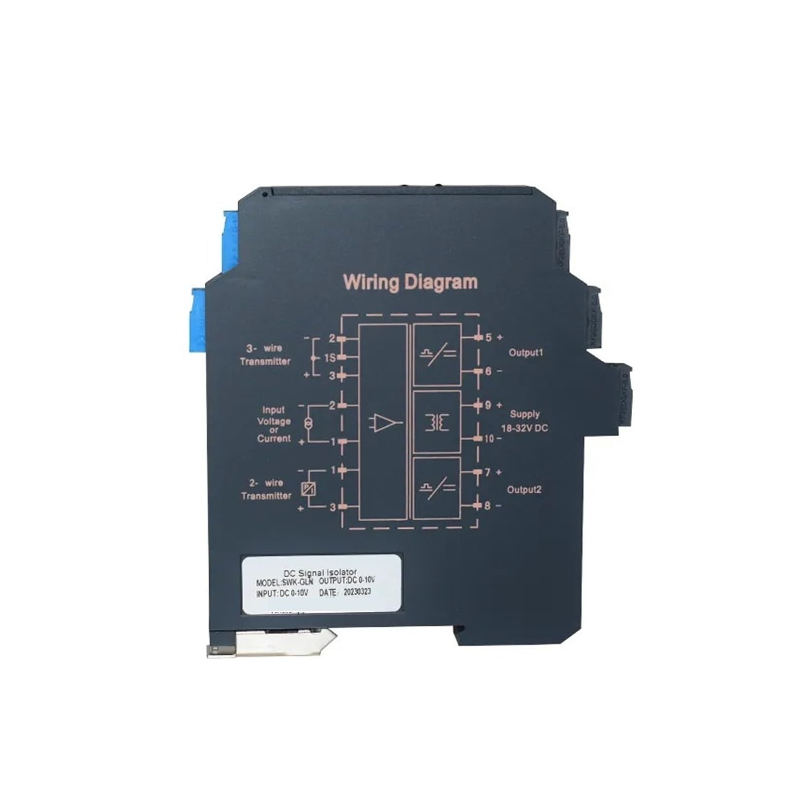 Convertisseur de pression ultra fin GLN avec isolateur de signal CC 4-20mA vers 0-10V