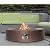 SUNBURY Outdoor 42-Inch Propane Fire Pit,Dark Brown Concrete Patio Fire Table 50,000 BTU w Waterproof Cover, Lava Rocks