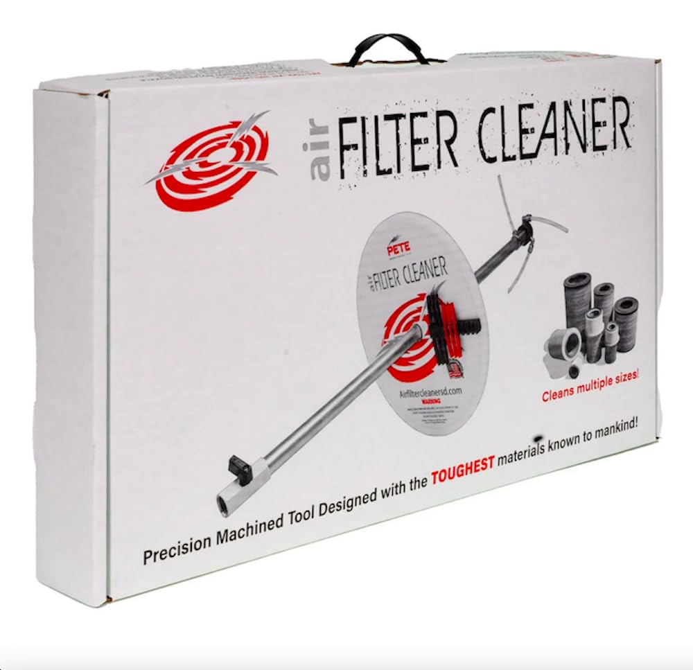 Original Air Filter Cleaner by Pete Industries - Heavy Duty Construction built to last - Made in USA - 360 Degree rotating filter cleaner