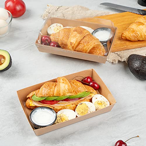 Restaurantware Matsuri Vision 8 x 5 x 1.5 Inch Medium Sushi Trays 100 Greaseproof Sushi Packaging Boxes - Lids Sold Separately Disposable Kraft Paper Sushi Containers For Entrees Or Desserts by Restaurantware - Image 5