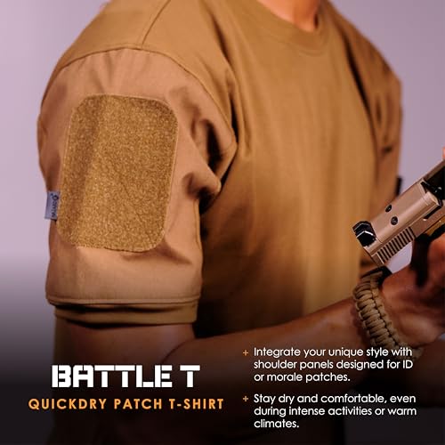 Hazard 4 Battle-T Quick Dry Shirt - Tactical Shirt for Men, Crew Neck, Removable Patch Panel, Military, Police, Private Security, Paramedics2