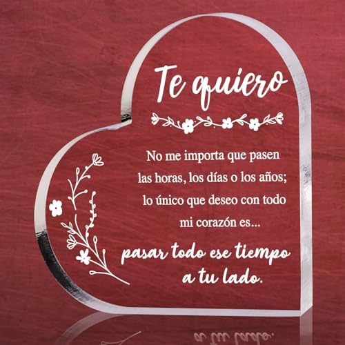 GEBETTER Regalo Original Mujer, Tarjeta Felicitación 10x10 cm Español Acrílica, Regalo Pareja Aniversario, Regalo Novia Esposa, Placa Corazón Amor, Regalo San Valentín Navidad Cumpleaños (Te quiero) GEBETTER Regalo Original Mujer, Tarjeta Felicitación 10x10 cm Español Acrílica, Regalo Pareja Aniversario, Regalo Novia Esposa, Placa Corazón Amor, Regalo San Valentín Navidad Cumpleaños (Te quiero)