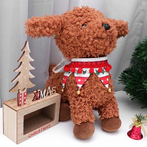 Amosfun Coleira de Cachorro de Natal Com Sinos Animais de Estimação Bandana Ajustável Pescoço de Est