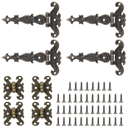 【Forte praticità】Questa squisita cerniera decorativa non solo può dare all'oggetto che utilizza un fascino antico, ma può anche ruotare di 315 gradi, molto flessibile e delicato. non c'è alcun cigolio quando si apre o si chiude la porta, che può aggiungere molta bellezza ai mobili in miniatura.