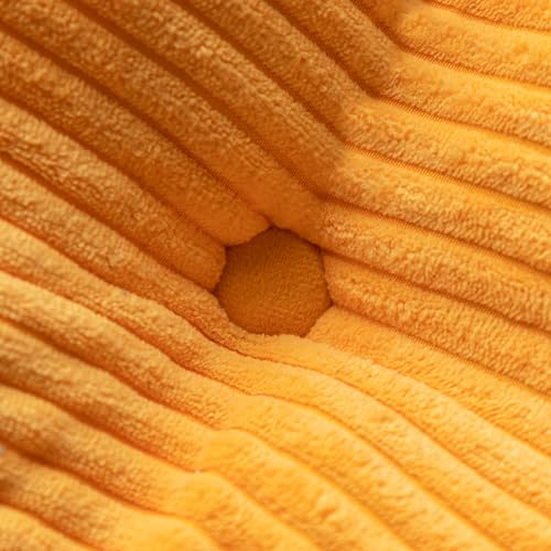 Image of MAXYOYO Convertible Sofa Bed, Pull Out 3 Seater Sofa Couch, 2 in 1 Folding Couch Bed, Fold Out Floor Couch with Pillows for Living Room Bedroom, Orange