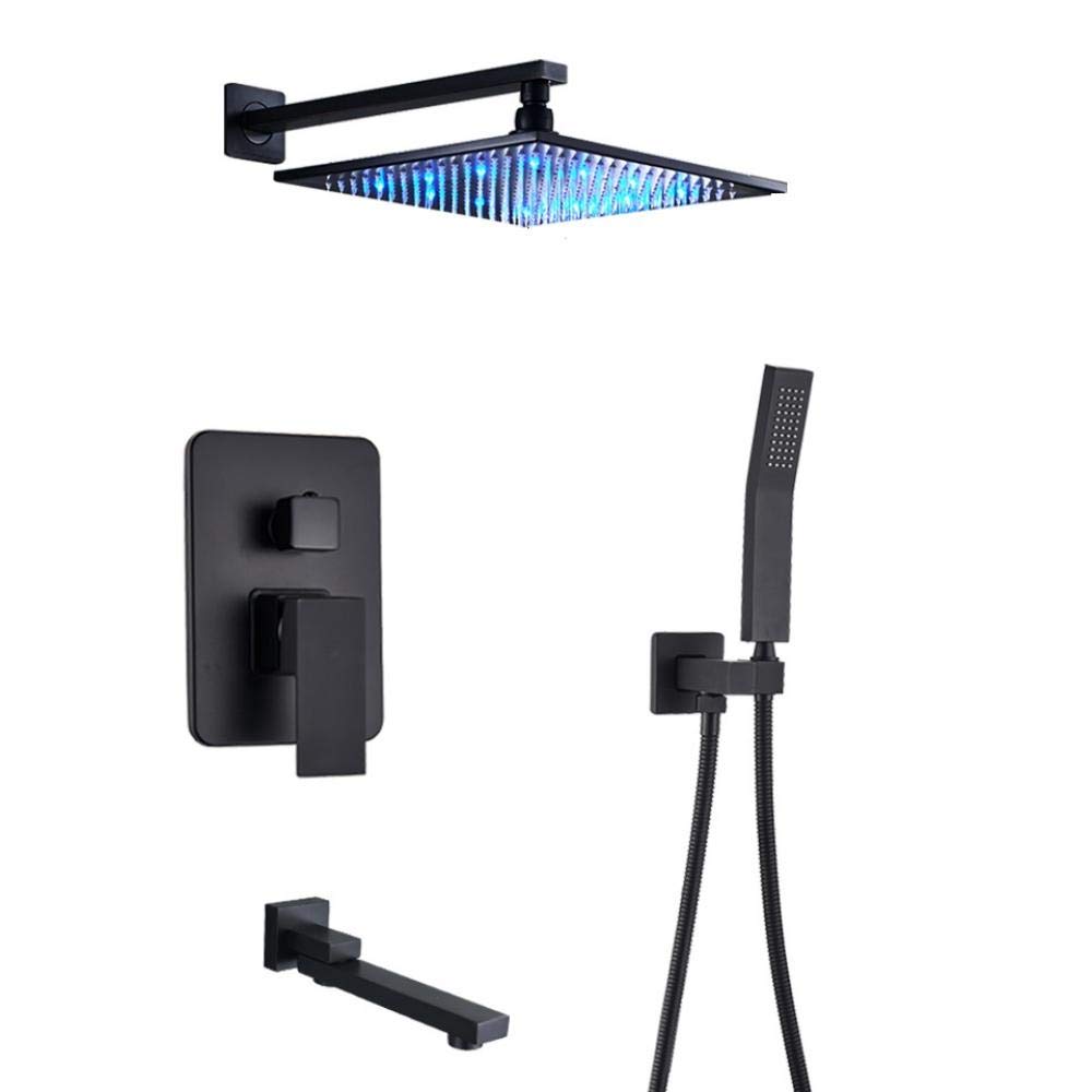 Tête de douche LED 8 pouces et mitigeur mural pour une ambiance spa à la maison
