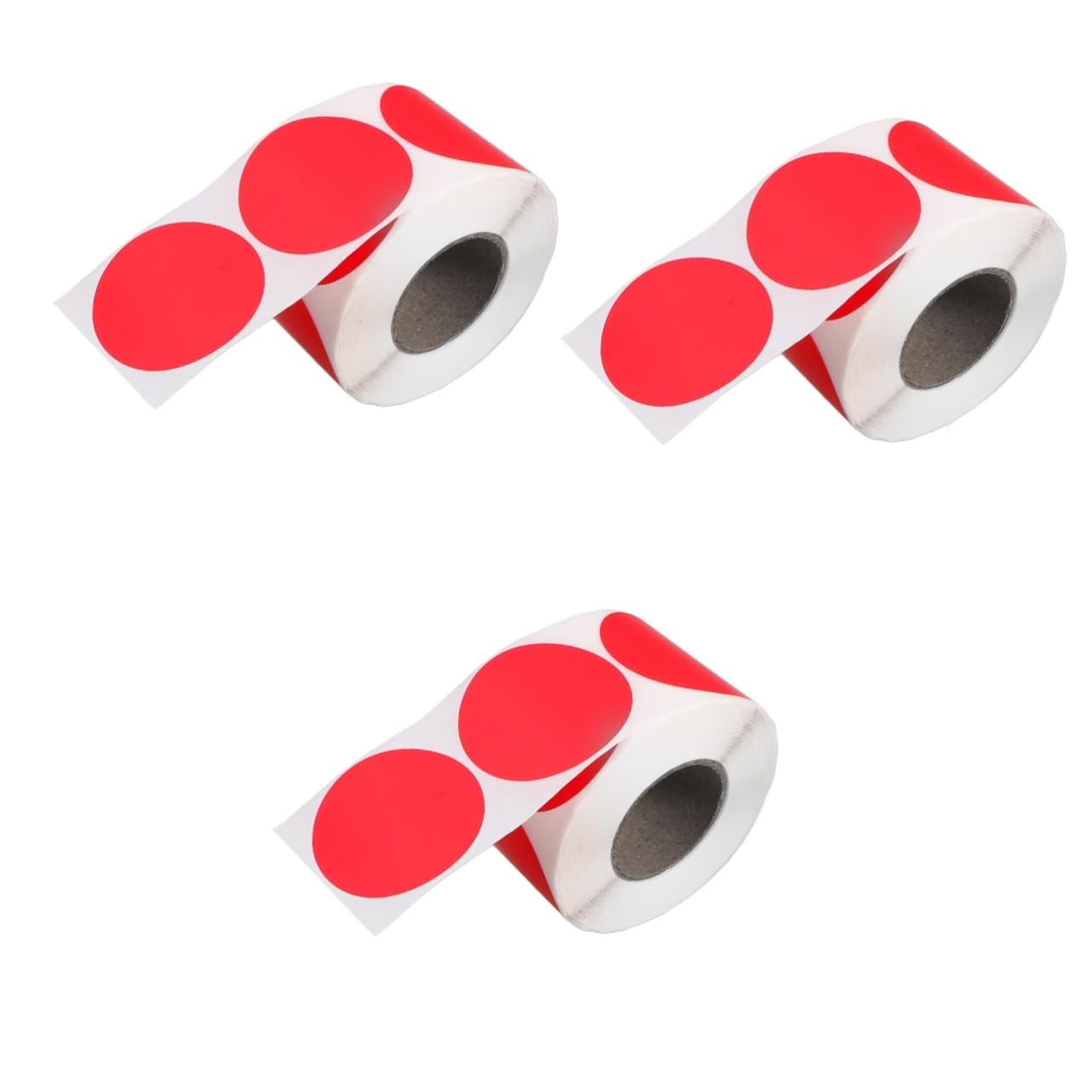 Operitacx 3rouleaux Étiquettes Autocollantes Imprimables Rondes De Étiquettes Thermiques Adhésives Pour Organisation Et Stockage Écrivable
