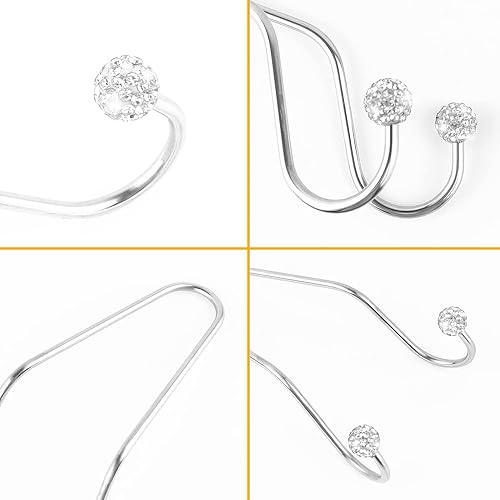 Miniatura 3 de 2 ganchos de automóvil para bolsos y bolsas, ganchos brillantes para reposacabezas para decoración y almacenamiento de automóvil, ganchos