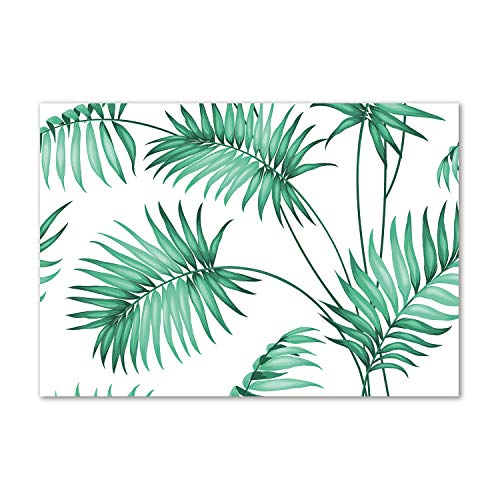 Tableau verre acrylique feuilles tropicales Tulup déco murale salon - 2