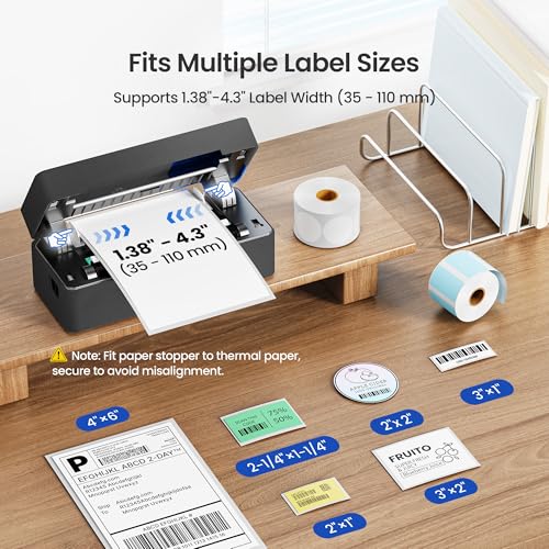 Image of Bluetooth Thermal Shipping Label Printer, 4x6 Portable Thermal Label Printer, Compatible with iPhone, Android, Windows & Mac, Widely Used for USPS UPS Amazon Shopify Etsy (Dark Grey)