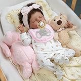 BABESIDE Lifelike Reborn Baby Dolls Black Girl- 17-Inch Realistic Newborn Baby Doll Real Life Baby Dolls with Clothes and Toy Gift for Kids Age 3+