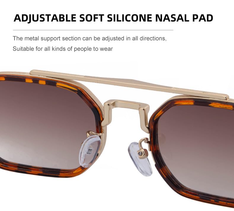 bullabulling Small Sunglasses Mens Square Pilot Spring Hinges Metal Frame Sun Glasses Comfort Punk Shades Men4