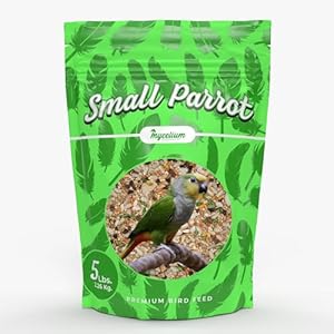 Mycelium Premium Small Parrot Feed – Organic, Non-GMO, High Nutritional Value Bird Food for Small Parrots, Sourced from Local USA Farms, Sustainable Farming, 5 lbs