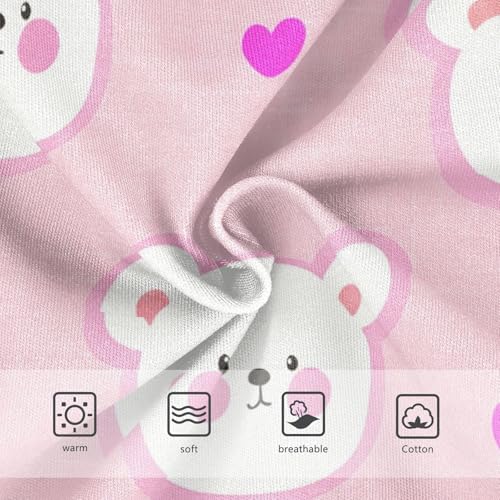 Cute White Bear Faces Pink Toddler Underwear Custom 2t Cotton Panties for Girl Artistic Underpants Briefs3