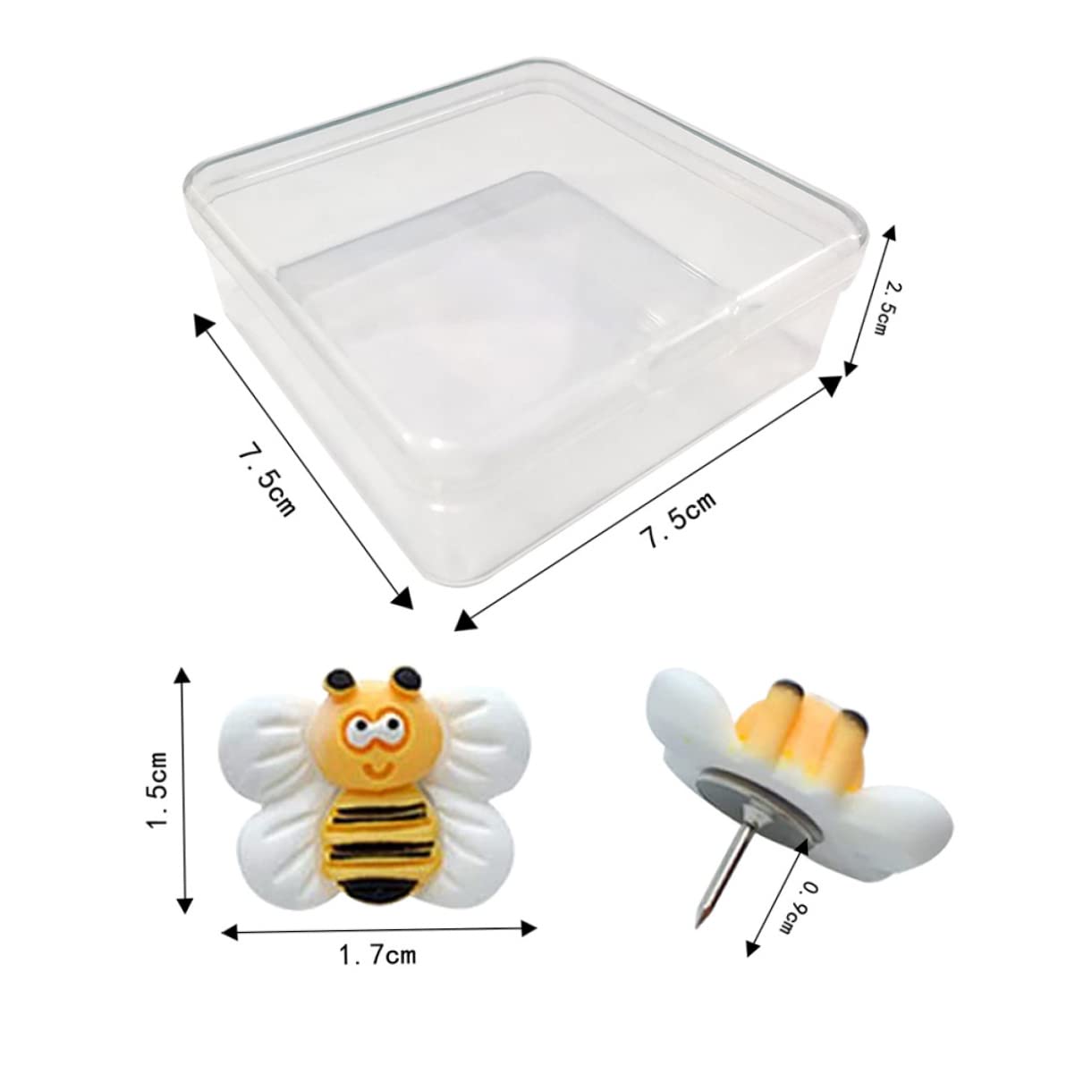 Gadpiparty 5 Sätze Pushpin I-pin Bunt Stecknadeln Daumennägel Reißzwecke in Bienenform Reisekarte Mit Farbige Reißzwecke Süße Reißnägel Planke Aluminiumlegierung 25 Stück * 5