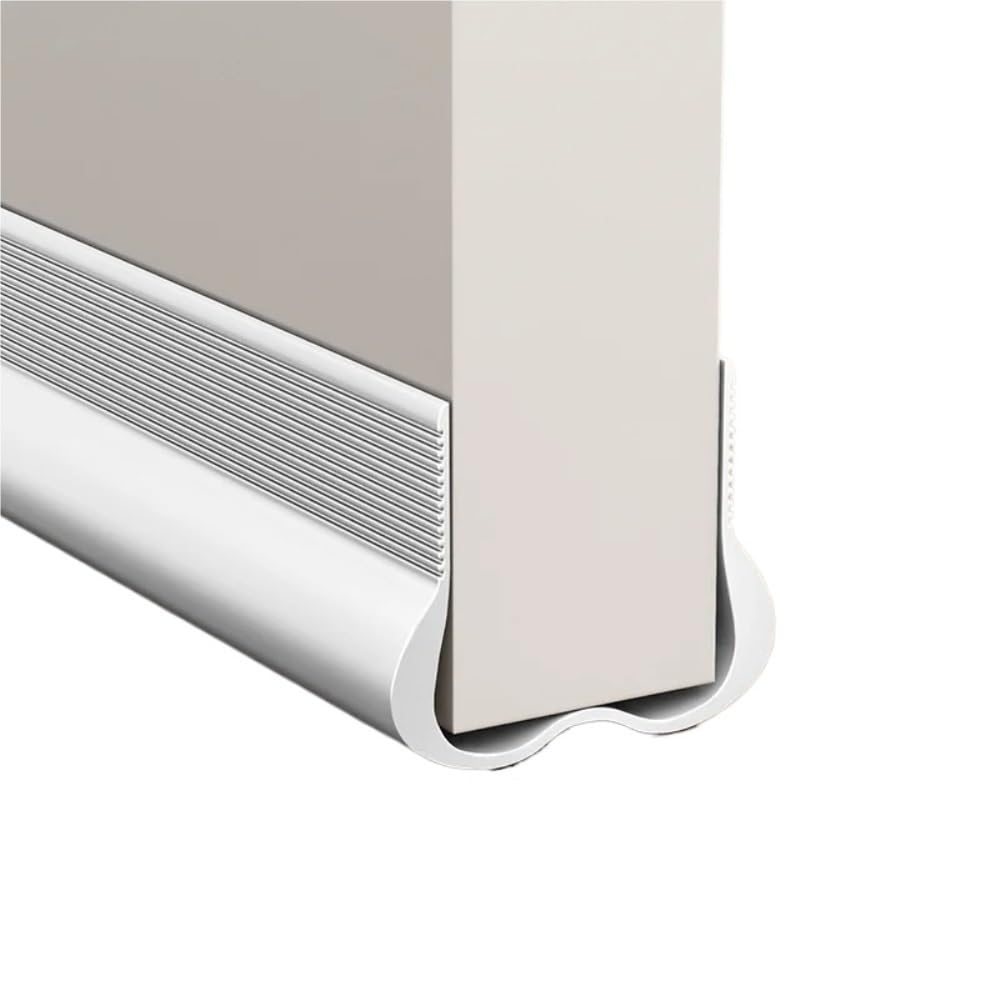 Flexible Door Bottom Sealing Strip, Soundproof Weather Stripping Draft Stopper Tape, Noise Insulation for Home Kitchen Bathroom(White)