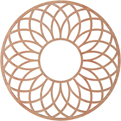 Image of Ekena Millwork 16 inchOD x 5 1 /2 inchID x 1 /4 inchT Cannes Wood Fretwork Pierced Ceiling Medallion, Cherry