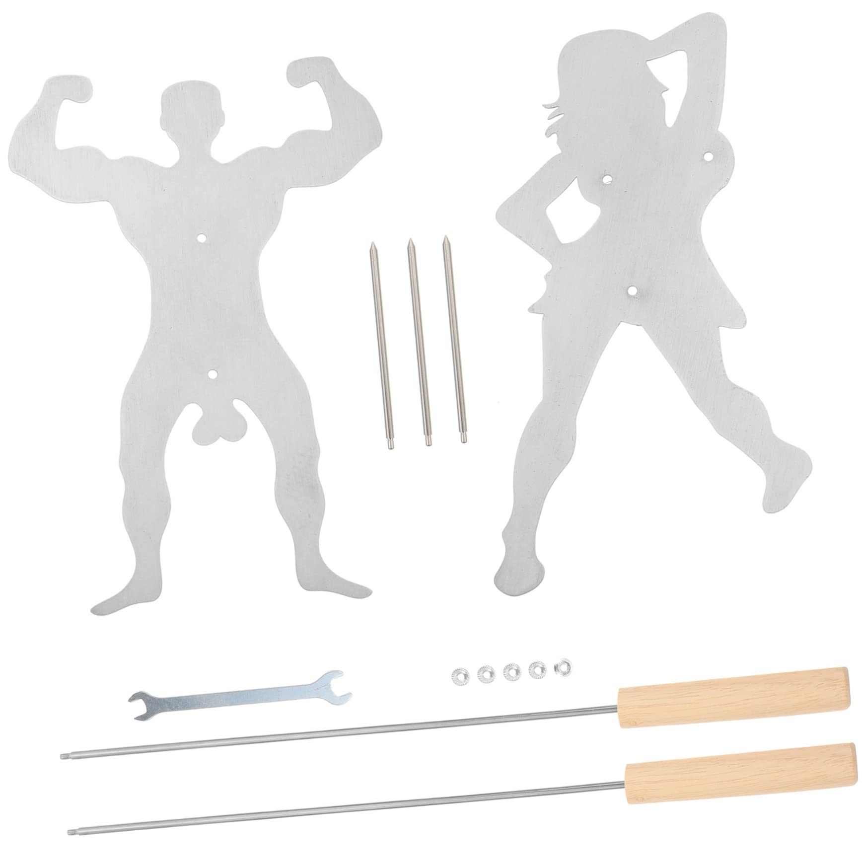 Yardwe 1 Set Barbecue Fork Hot Dog Skewers Smores Kit Roasting Sticks Hot Dog Forks Marshmallow Roasters Stick Funny Shape Roasters Sticks Bbq Forks Unisex Stainless Steel Hot Dog Stick