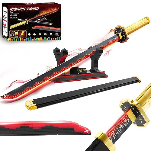 Jorumo Swords Building Sets for Boys 8-14, 39in Tsugikuni Yoriichi Sword Building Block with Scabbard and Stand, Anime Sword Building Toy Gift Katana, 788 Pcs