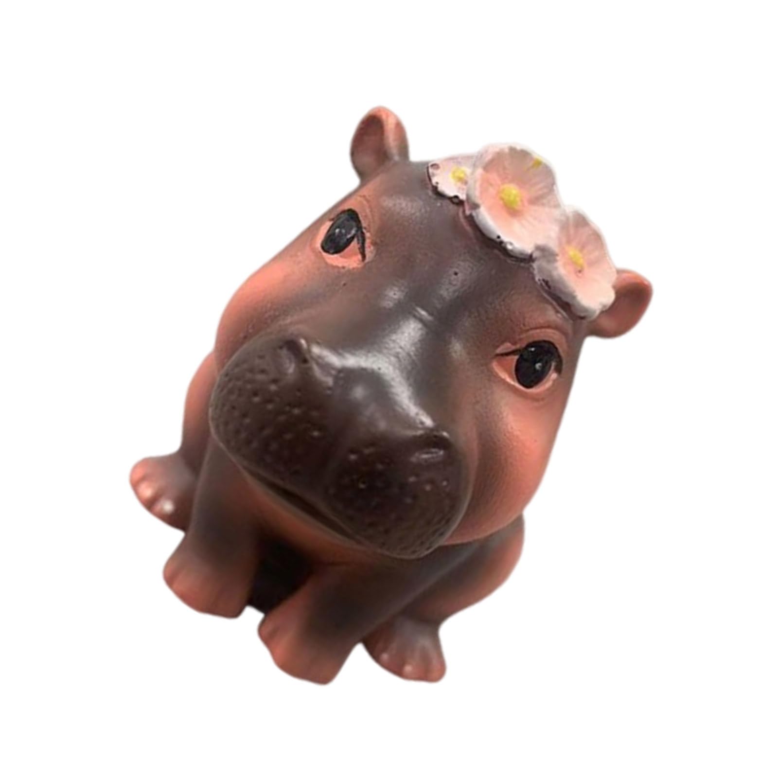 Limtula Handcrafts Resins Pygmy Hippo Sculpture Animal Figurine Statue Ornament for Book Shelf or Tabletop Display Decoration Miniature Hippo Decors
