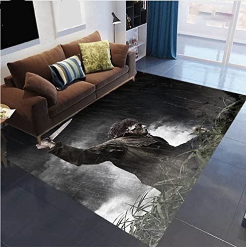 LFRAQY Alfombras de Personajes de películas de Terror, Alfombra de Sala de Estar de Dormitorio, Alfombrilla de Suelo de Halloween, alfombras Antideslizantes, Alfombrilla de Puerta de 200x300cm