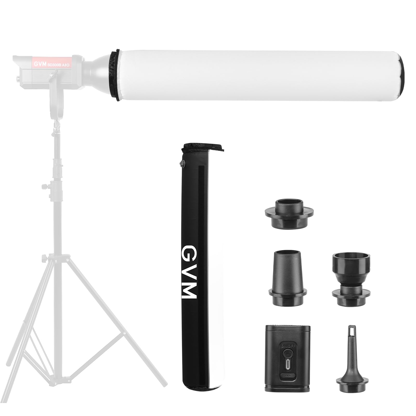 Photo 1 of GVM 43"/110cm Inflatable Foldable Air Softbox, Portable Terete Shape Soft Box, Compatible with GVM 200B/ 300B/ 500B /650B and Other Bowens Mount Light for Recording, Portraits