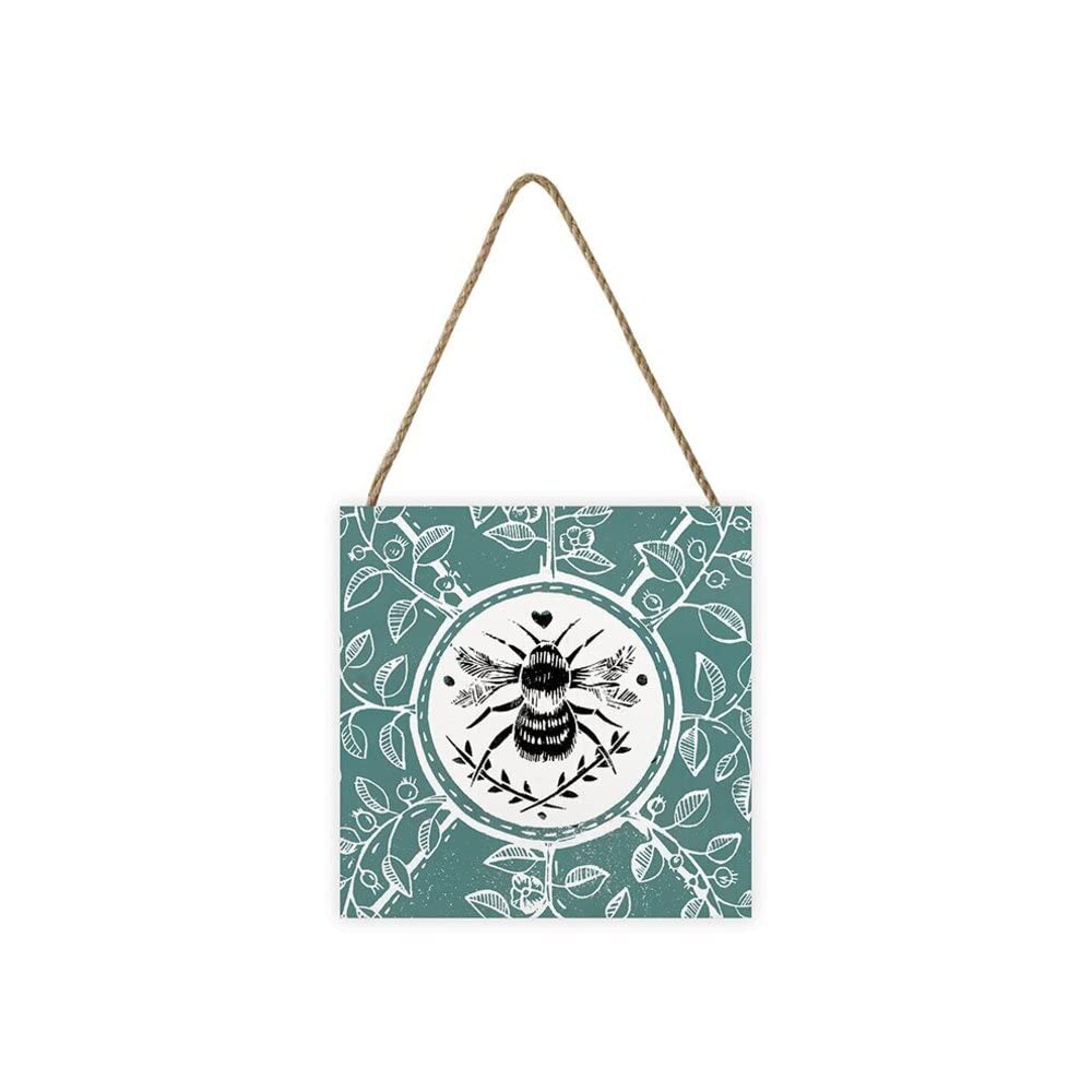 Amanda Colville, EMB10934, Amanda Colville - Little Bee Wooden Block, Multi-Color, 20 x 20cm