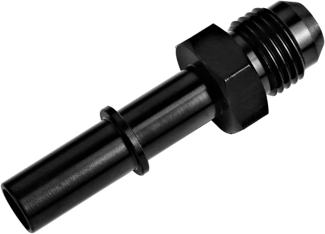 PLUSUTV 6AN Flare to 3/8 inch Hose Barb Fittings Adapter Fuel Line 6AN Male to 3/8 Aluminum Anodized Finish Fuel Line Connector Automotive Replacement Fuel System Fittings Black : Automotive