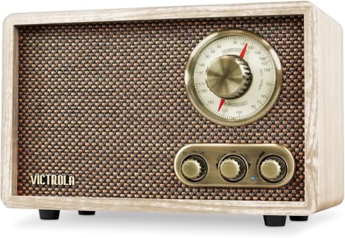 Victrola Willow – Retro Wood Bluetooth Radio with Built-in Speakers: Elegant & Vintage Design,...