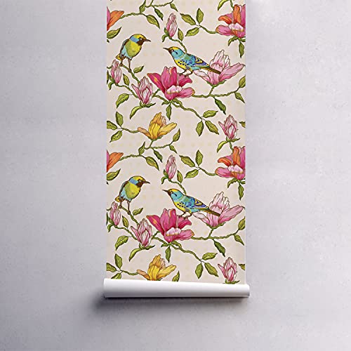 Papier peint oiseaux floraux pour rénover facilement vos murs ternes - 5