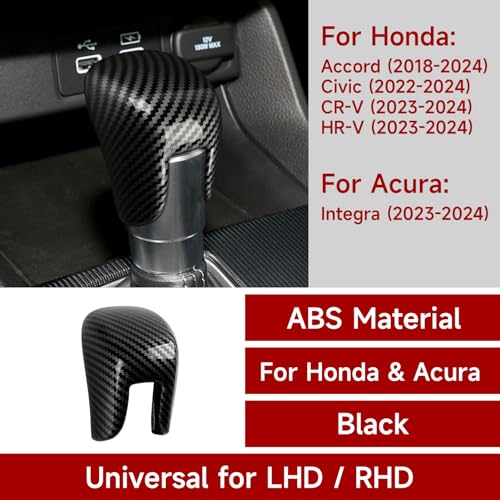 Image of Gear Shift Knob Decals for 2022-2026 Honda Civic /for 2023 2024 Honda CRV HRV /for 2023-2025 Acura Integra Accessories ABS Carbon Fiber Stickers