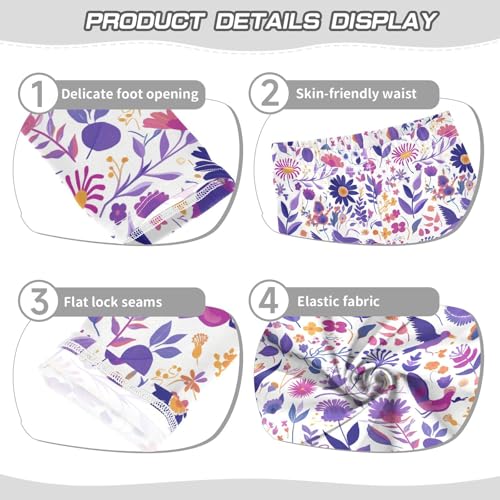 KLL Mexican Otomi Style Girls Cotton Pants Comfortable Full Length Pants Gym3