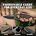 Omesio Small Fixed Blade Knife, Tactical Hunting Camping Knife with Kydex Sheath, Full Tang Stainless Steel Compact EDC Neck G10 Handle with Gift Box for Men (Black)