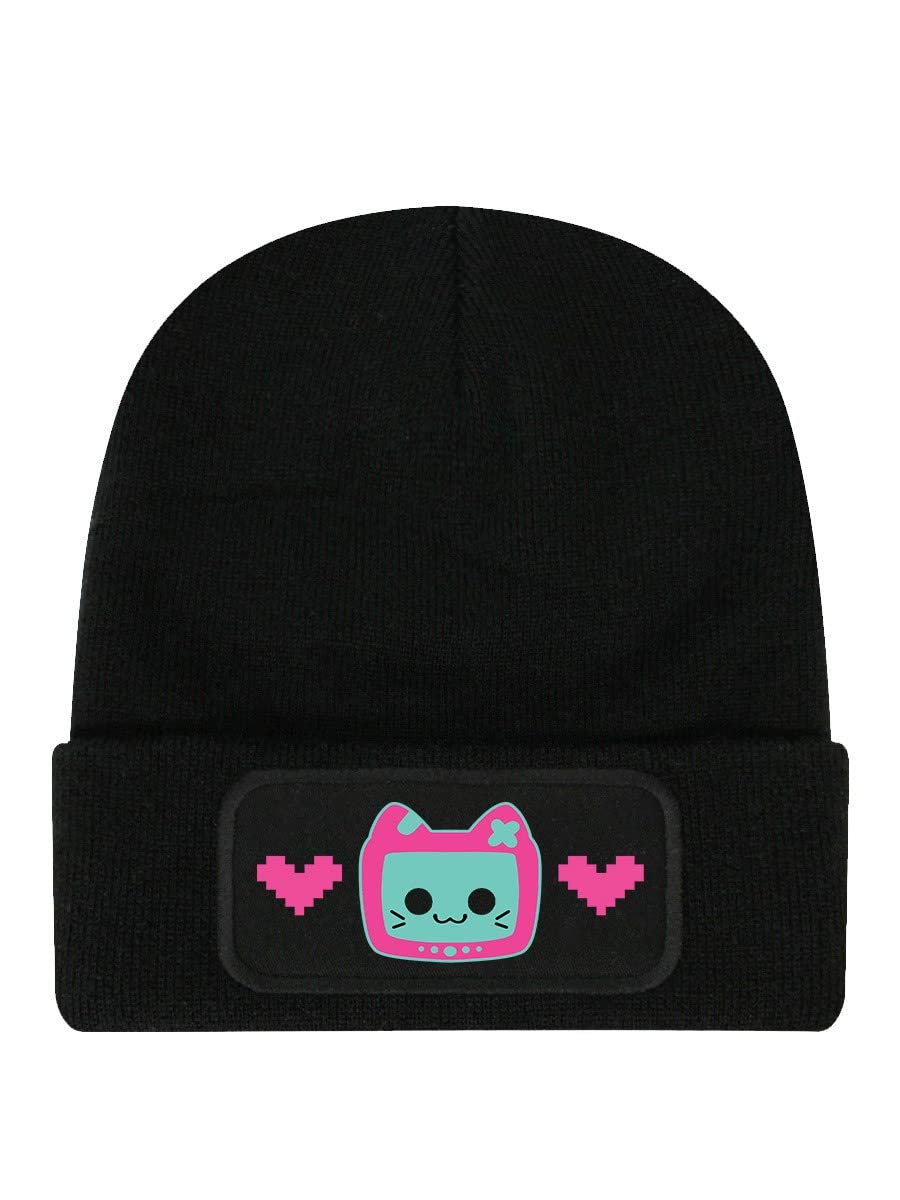 Cosmic Boop Unisex Black Pixel Kitty Beanie