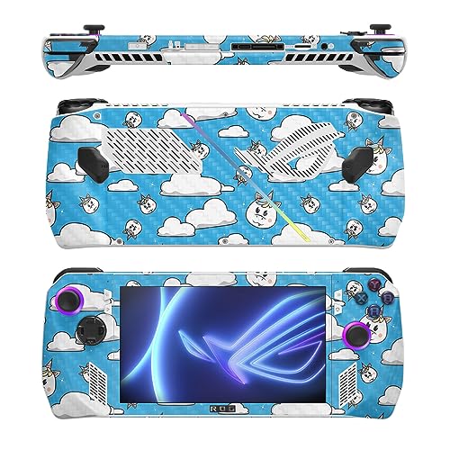 Image of MightySkins Carbon Fiber Skin Compatible with Asus ROG Ally - Unicorn Clouds | Protective, Durable Textured Carbon Fiber Finish | Easy to Apply
