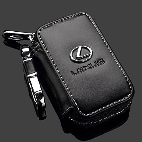 Black Faux Leather Car Key Chain Coin Holder Zipper Case Remote Wallet Bag (KBB-11)