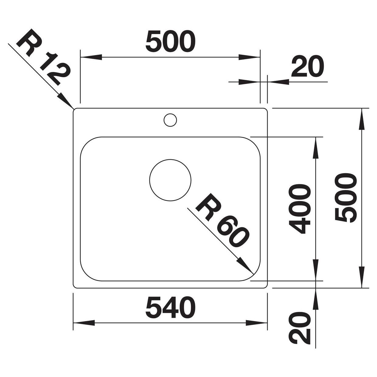 Blanco 526354 | Fregadero de cocina de acero inoxidable SUPRA 500-IF/A | Color : acero inoxidable