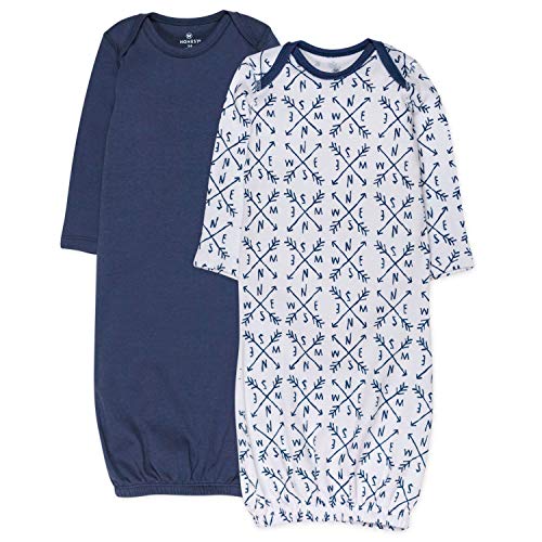 Image of HonestBaby 2-Pack Organic Cotton Sleeper Gowns, Compass, 0-6 Months