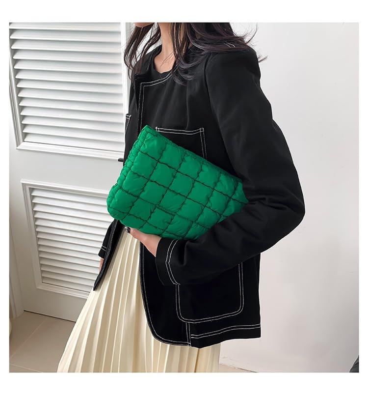 pochette trucchi Borsa da viaggio con pochette trapuntata, grande capacità, con cerniera, borsa da viaggio portatile for donna, verde viaggio(Groen)