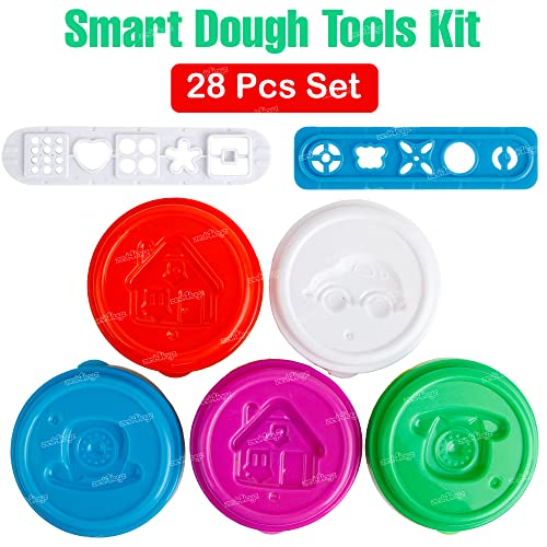 Image of Zest 4 Toyz Clay Dough for Kids Clay for Art and Craft for Kids Pretend Play Activity Clay Toys Play Dough Clay for Kids 3 to 10 Years (28 Pieces) - Multicolor
