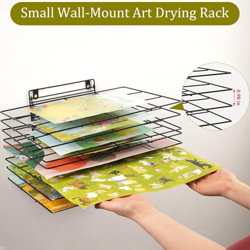 Image of Art Drying Rack for Classroom Paint Drying Rack Small Art Drying Rack Wall Art Storage Rack with 8 Removable Shelves for Classrooms and Art Studios (Black, 8 Shelves)