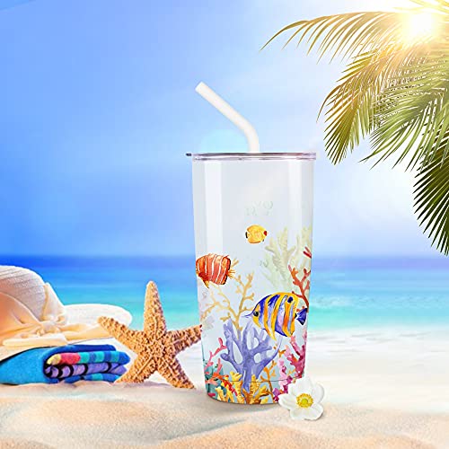 NymphFable 20oz Tropical Pescado Taza Termo Cafe para Llevar Taza Termica Acero Inoxidable Taza Personalizada - Imagen 8